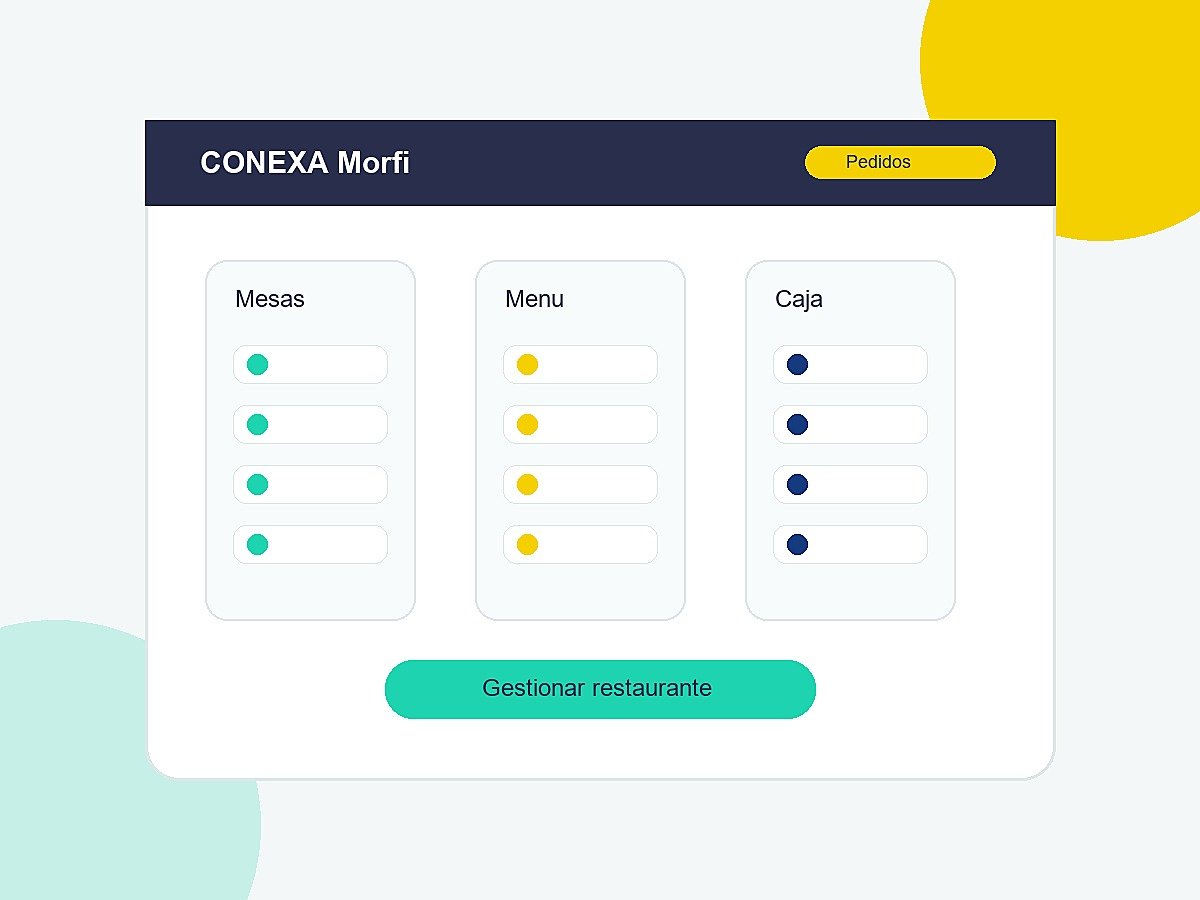 Conexa Morfi para gestion de restaurantes, mesas y pedidos